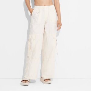 wild fable Cream Wide-Leg Cargo Pants
